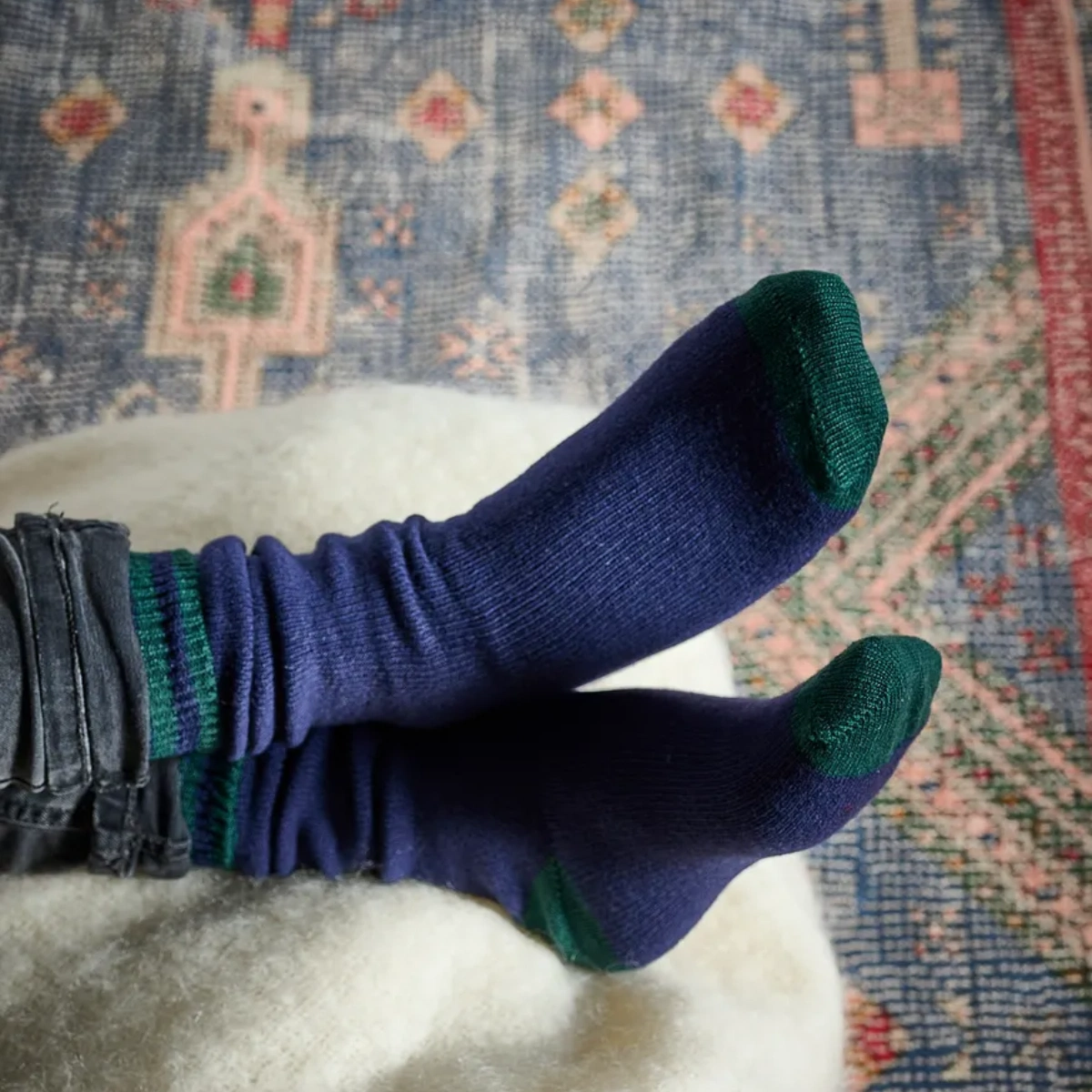 Avoca Navy & Green Cashmere Blend Men's Socks, €19.95