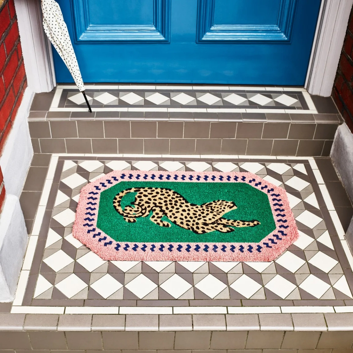 Oliver Bonas Leopard Green & Pink Doormat, €23.50
