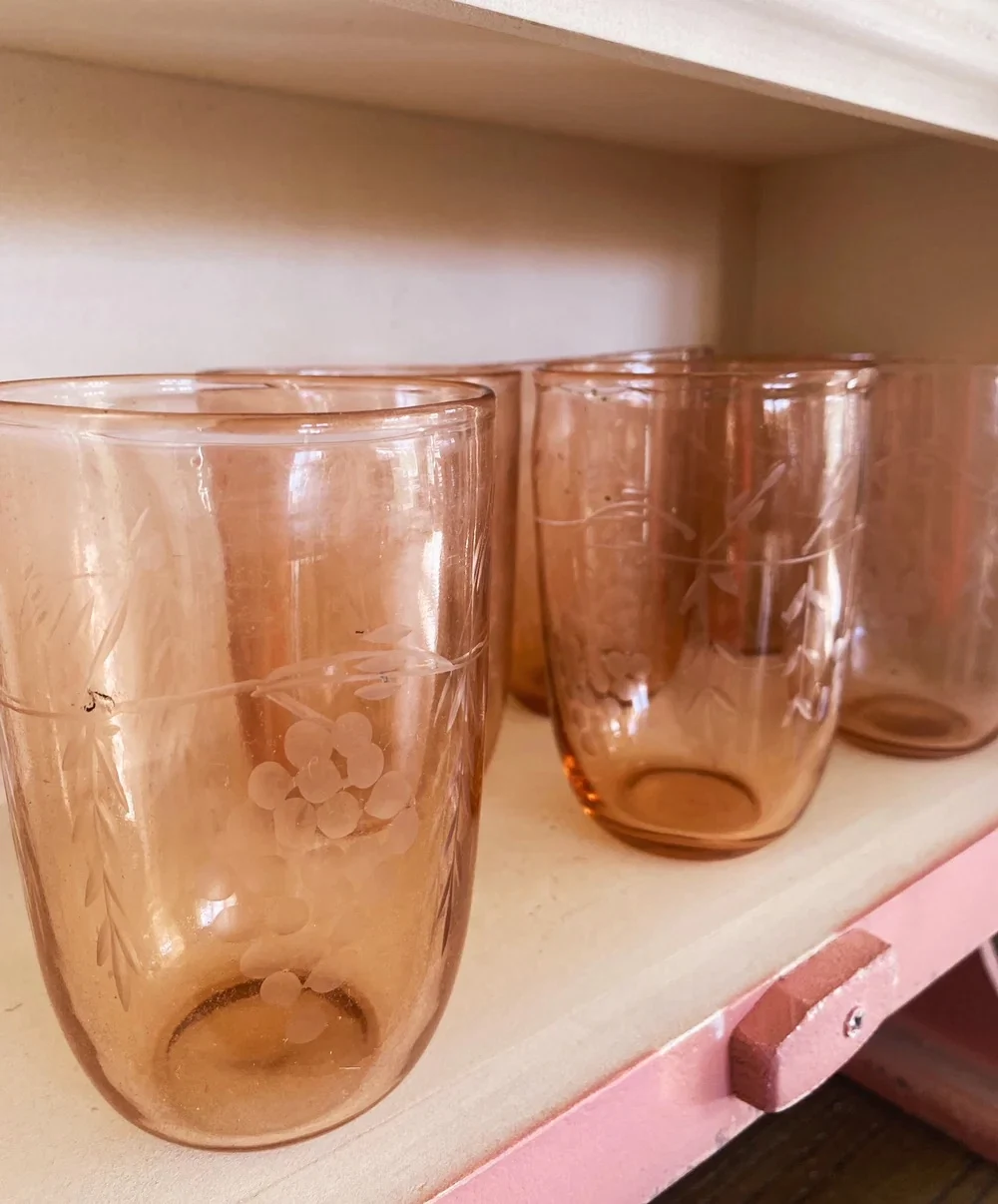 Recycled handmade glasses, €9.50, Amber + Willow