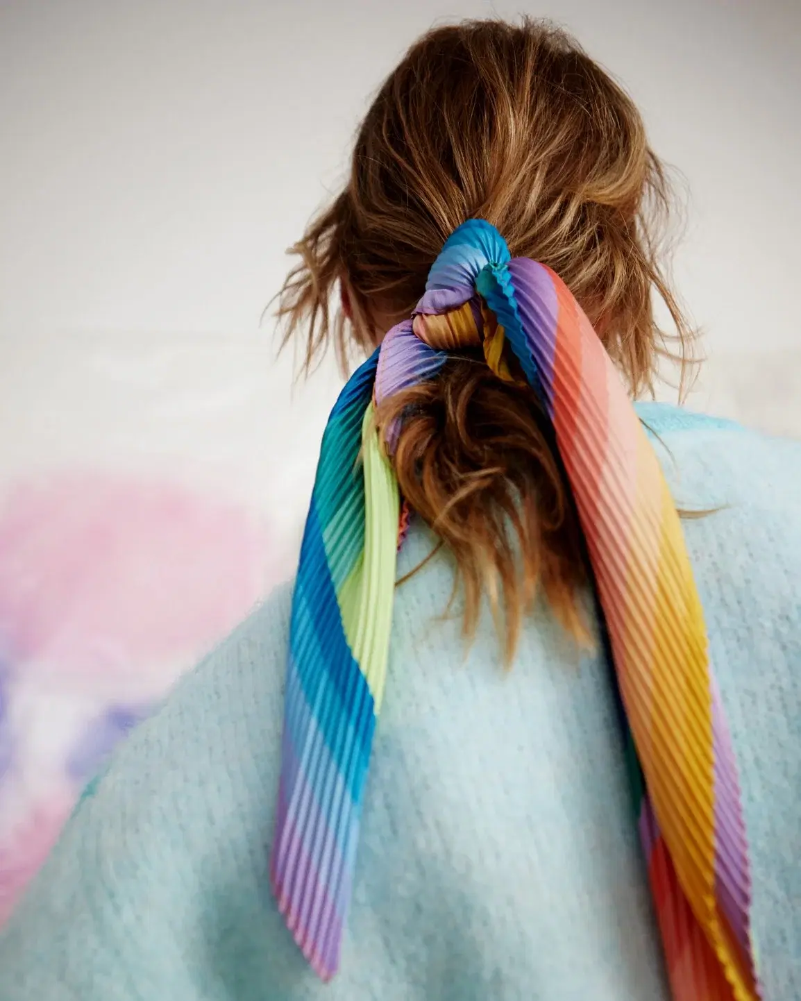 Oliver Bonas Stripy Bright Pleated Square Neck Scarf, €26.50