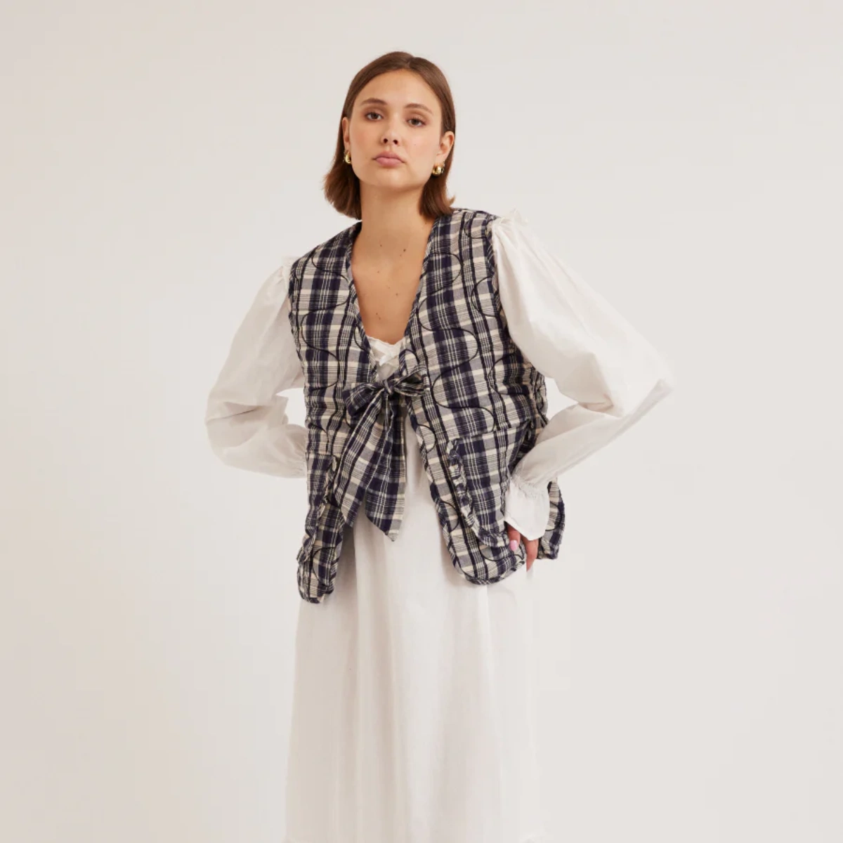 Arte Tie Gilet in Check, £80