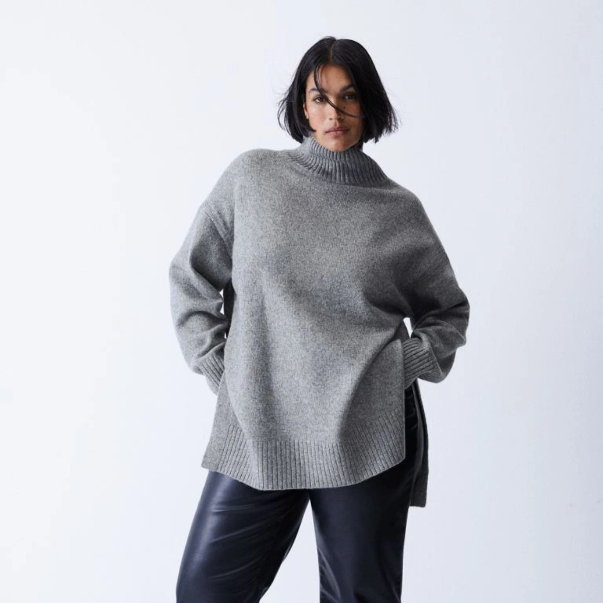 Oversized Polo-Neck Jumper, €25