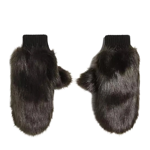 COLLUSION Faux Fur Mittens, €15.99