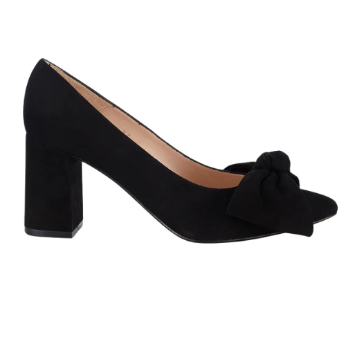 Oversized Bow Pump in Black Suede, €220, Nicki Hoyne