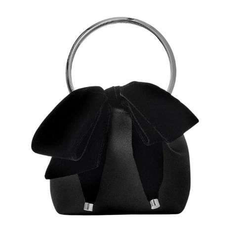 Jimmy Choo Bon Bon Velvet Bow Bucket Bag, €995, Brown Thomas