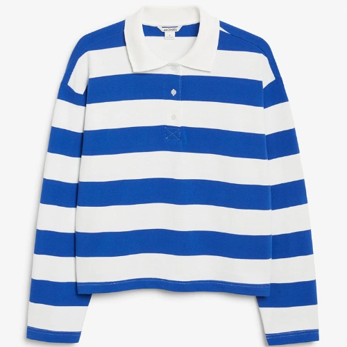  Blue Striped Rugby Shirt, €10, Monki