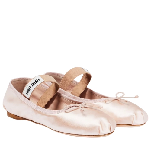 Miu Miu Logo Satin Ballet Flats, €720