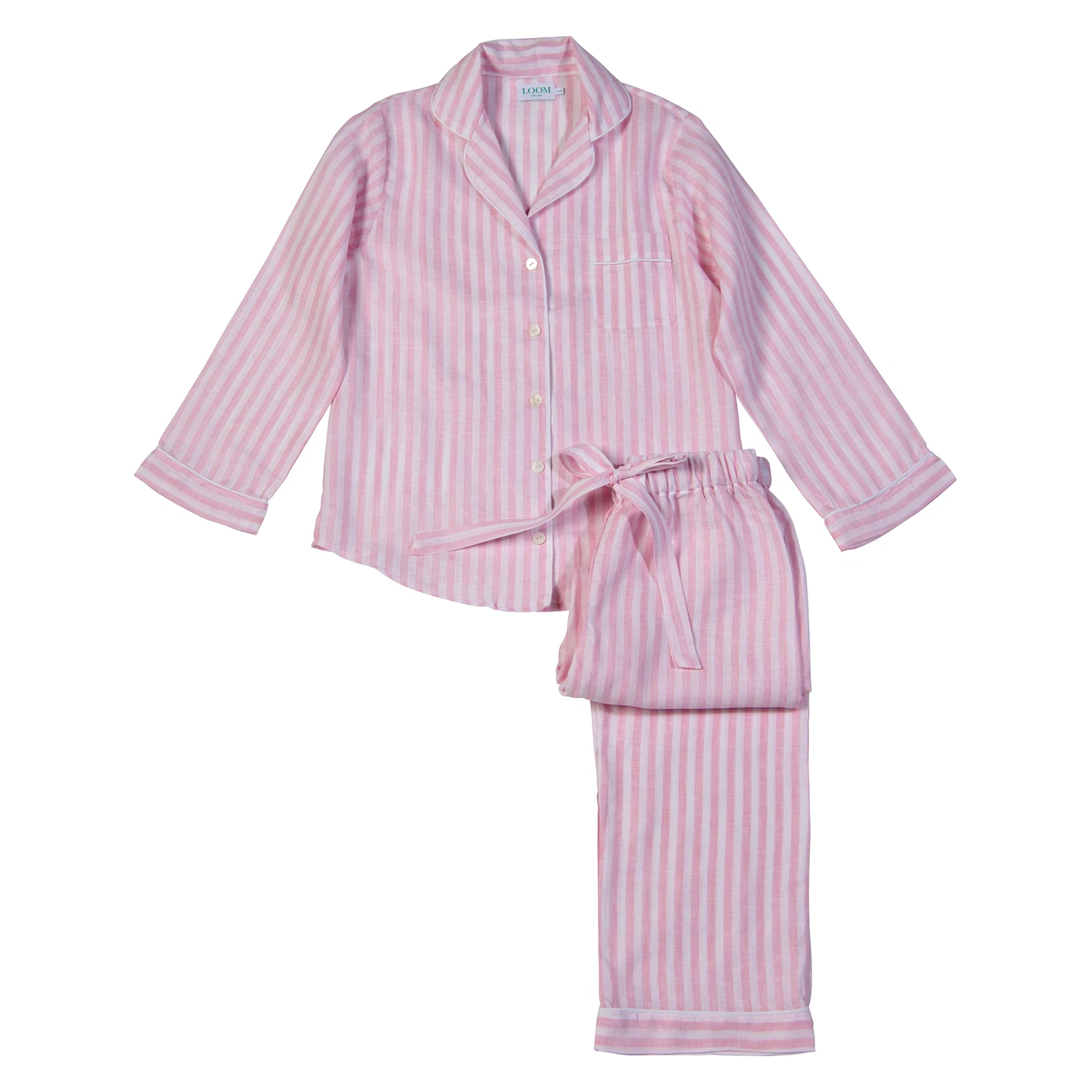LOOM Pink Stripe Linen Pyjama Set, €175 