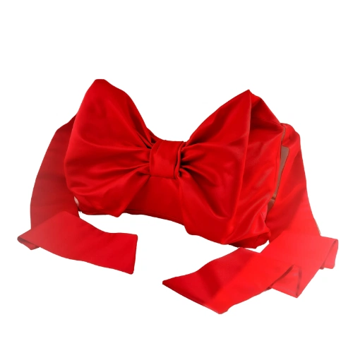 August Night Large Crossbody Bow In Scarlet Satin, €295
