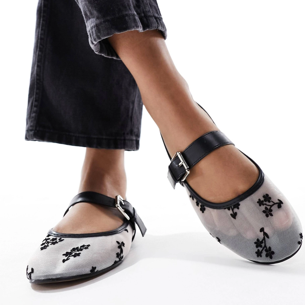 Lou Mesh Mary Jane Ballet in White, €24.99, ASOS
