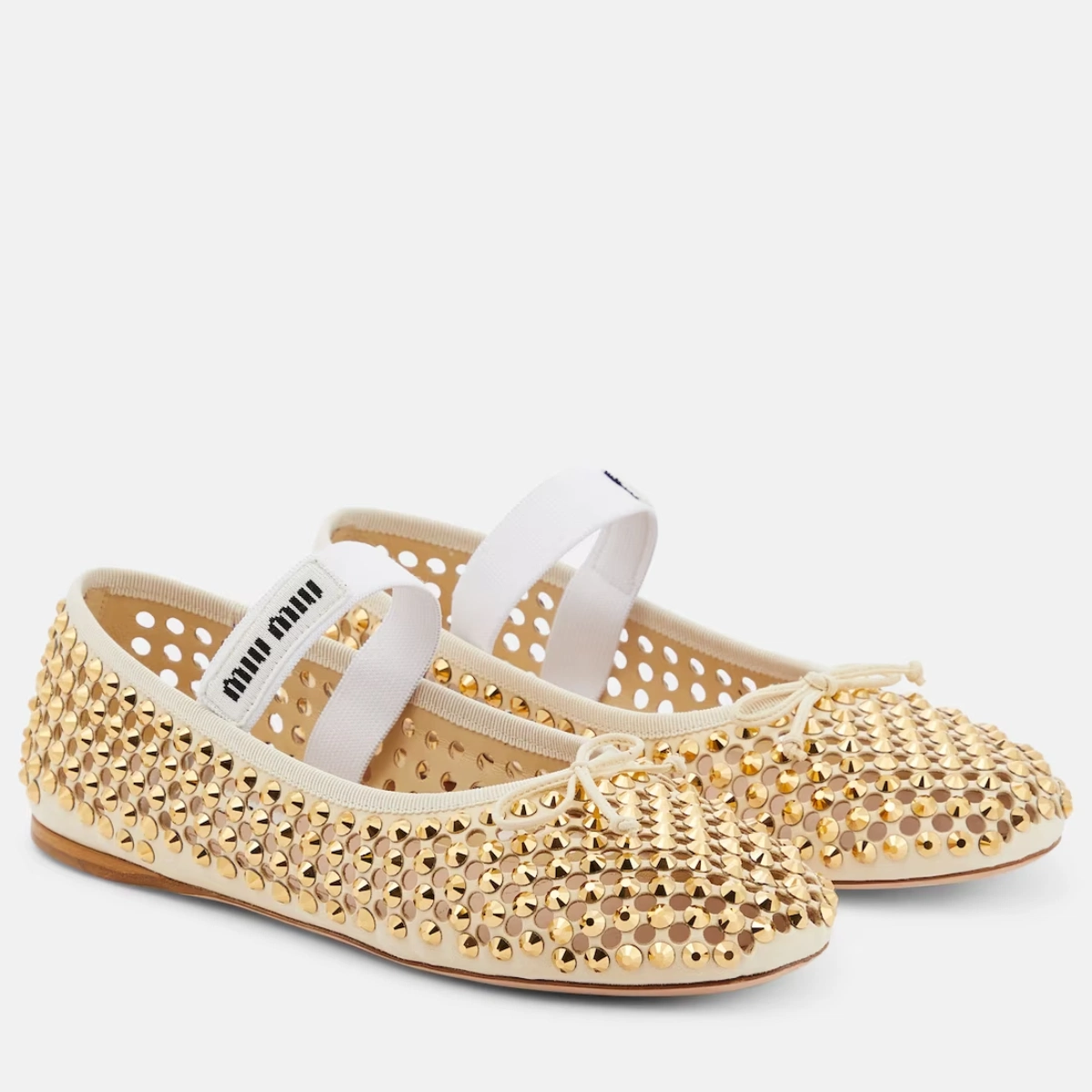 Miu Miu Crystal-Embellished Leather Ballet Flats, €1,250, My Theresa