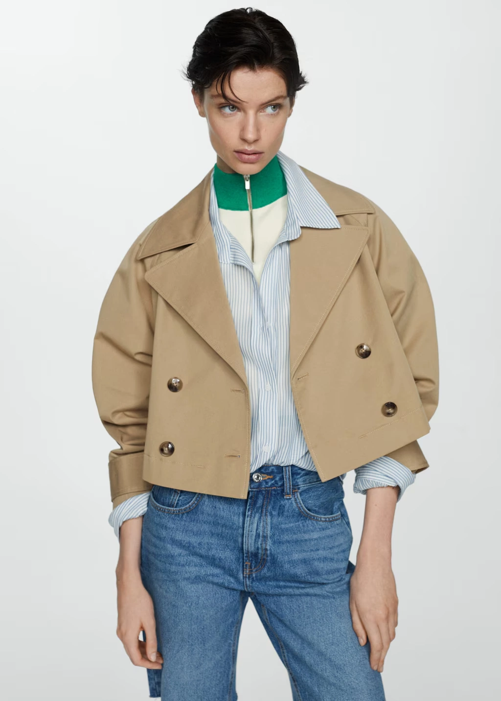 Mango Cropped Trench Coat, €59.99