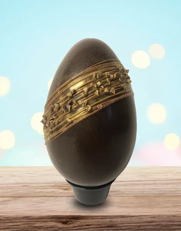 Chez Emily Gold Dusted Dark Chocolate Nib Easter Egg, €13.25