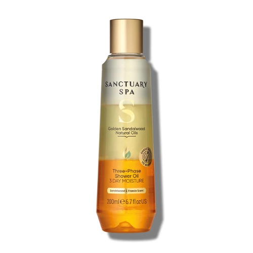 Sanctuary Spa Golden Sandalwood Natural Oils Three-Phase Shower Oil