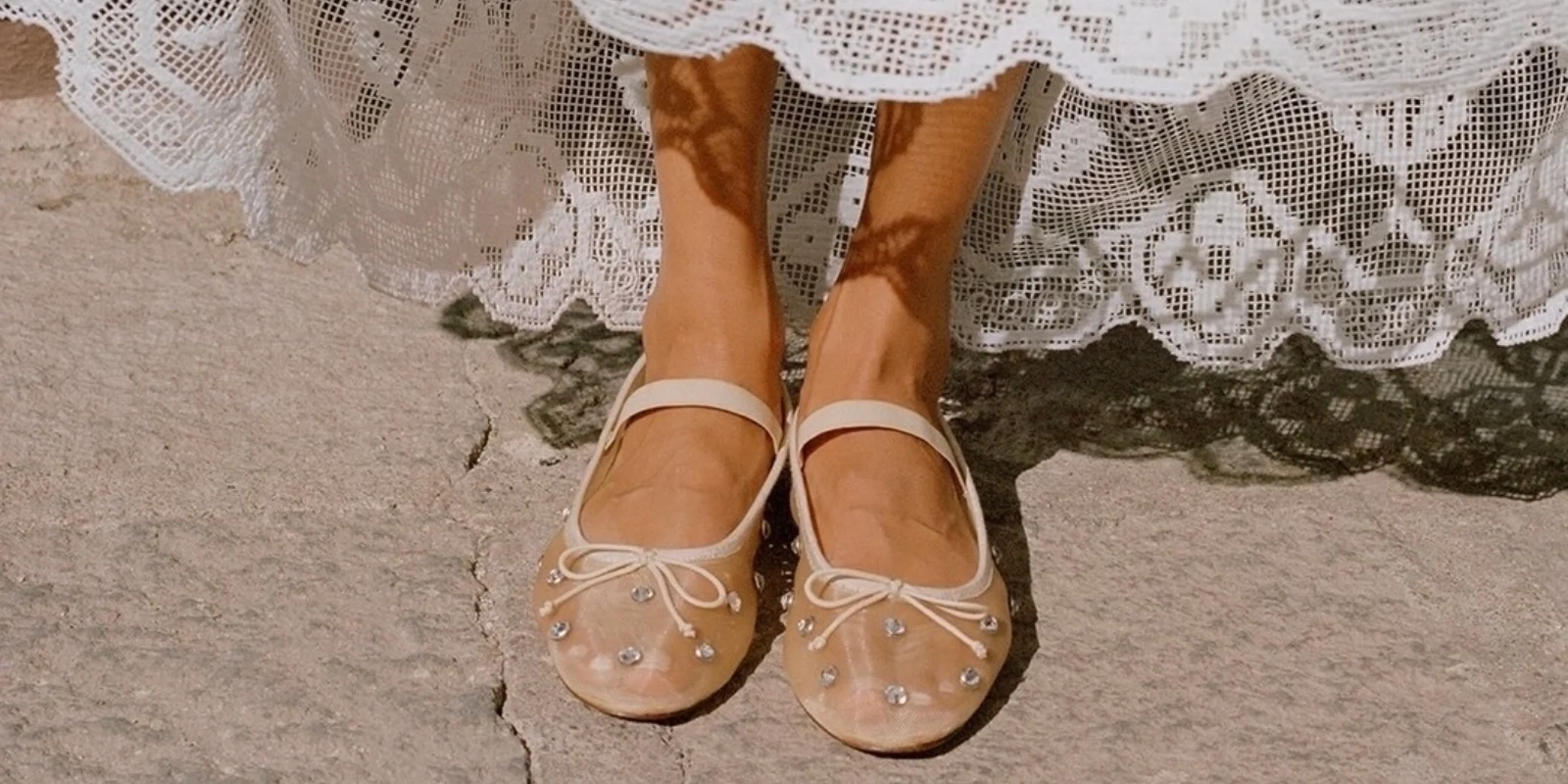 Make the most of your pedicure with a pair of mesh ballet flats