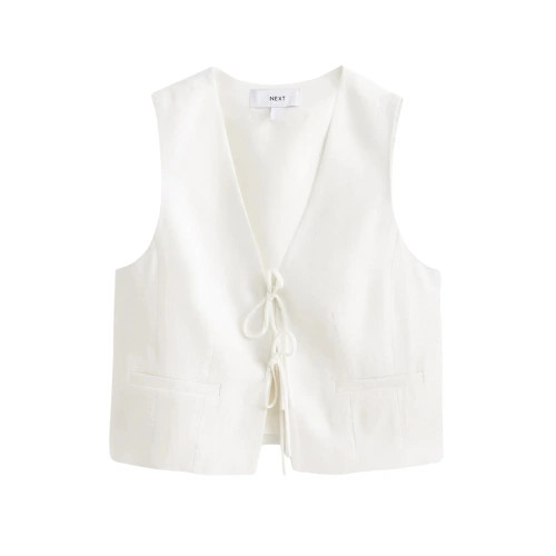 White Tie Front Textured Waistcoat, €45, Next