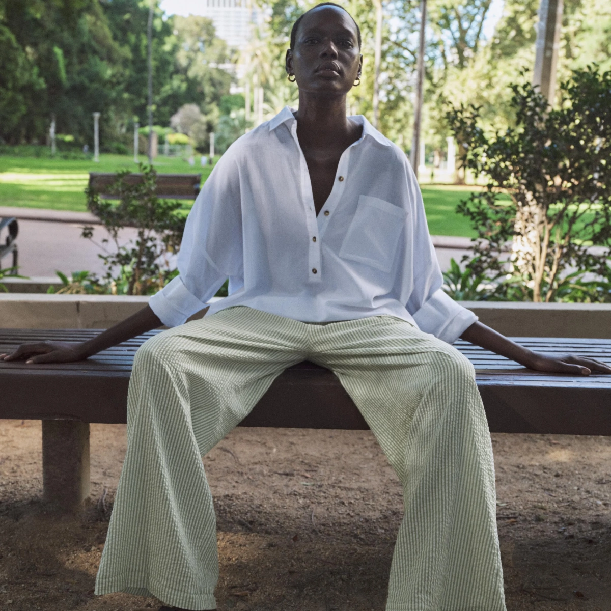 Sabrina Stripe Beach Trousers, €90, Hush