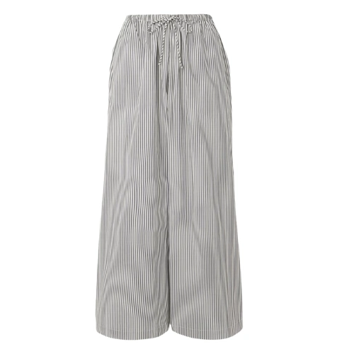 By Malene Birger Pisca Striped Organic Cotton-Poplin Wide-Leg Pants  €250, Net-a-porter