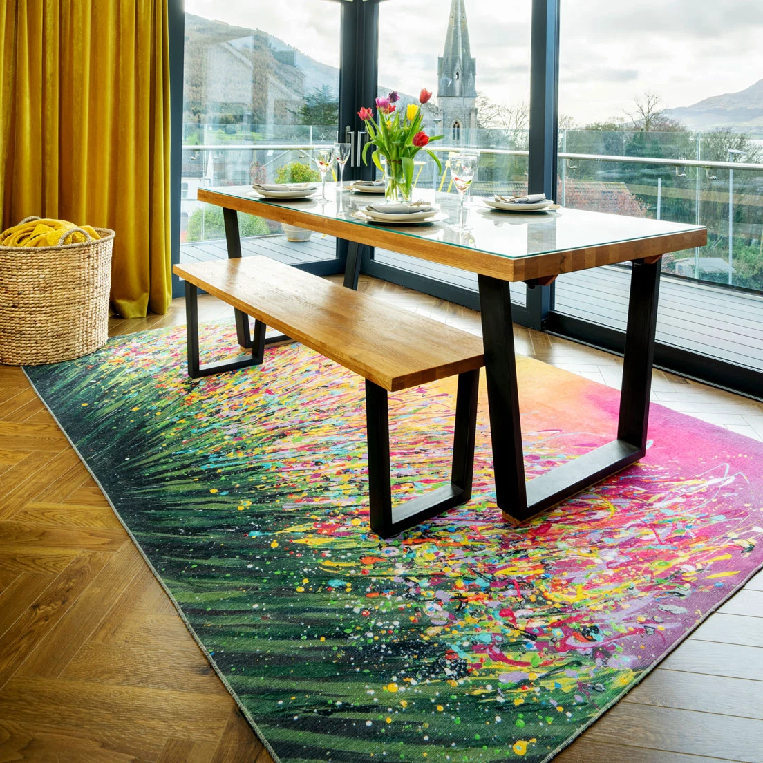 Washable Wild Flowers Designer Rug, from €220
