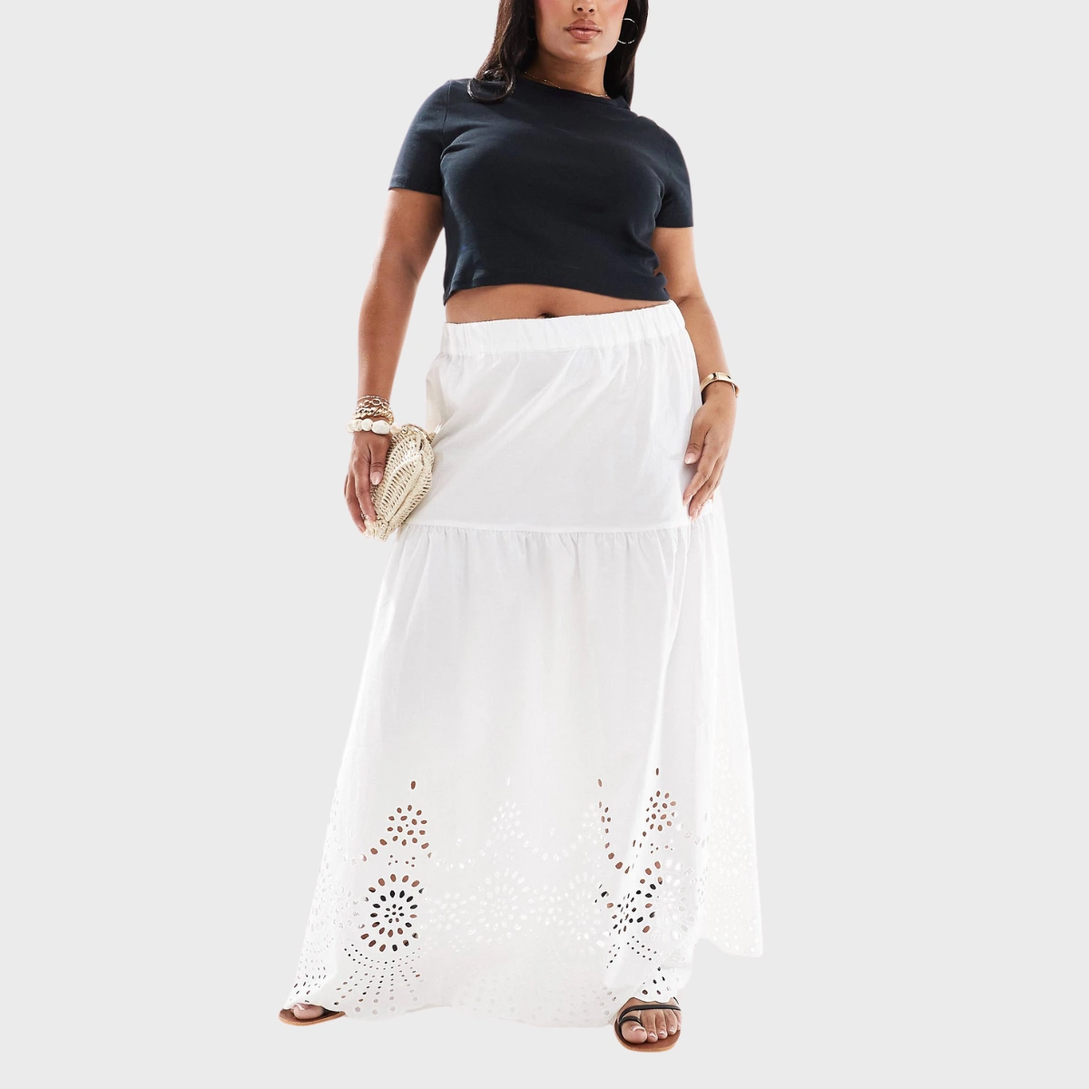 Only Embroidered Tiered Maxi Skirt, €65.99ASOS