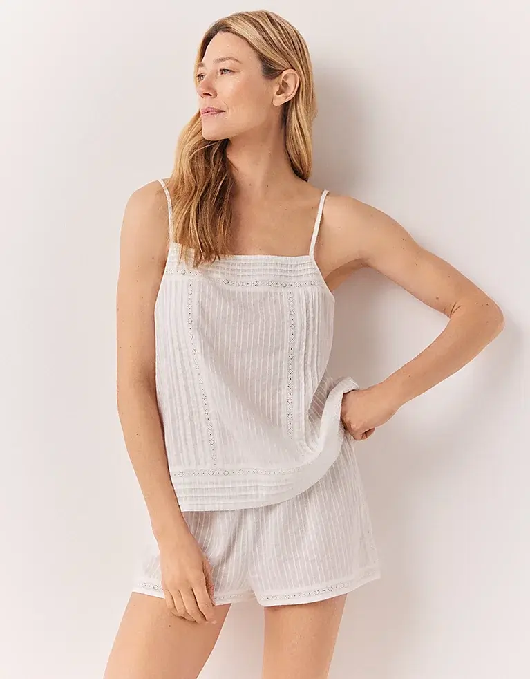 Cotton Lace Insert Cami & Shorts Pyjama Set, €85