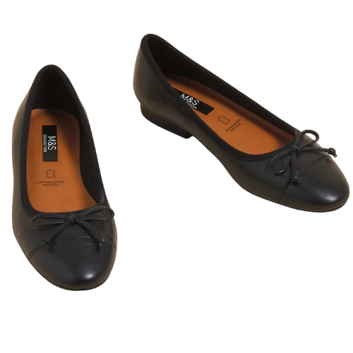 Marks & Spencer Leather Bow Ballet Pumps, €55