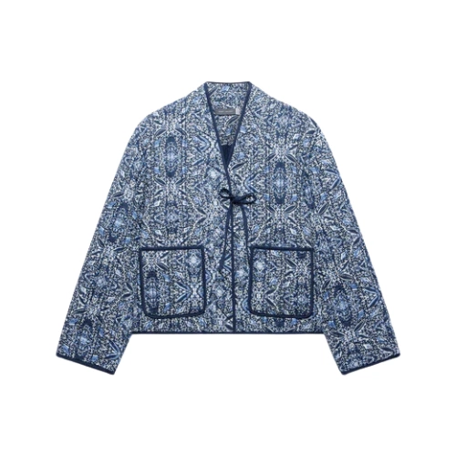 Blue Print Quilted Jacket, €169, Mint Velvet