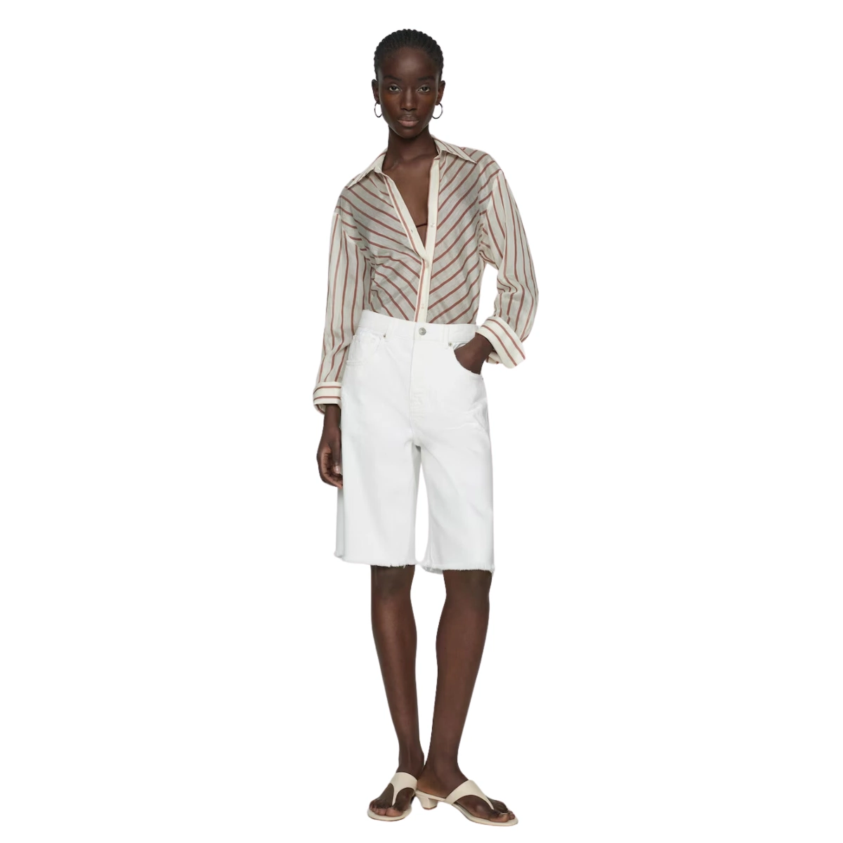 Straight-Fit Denim Bermuda Shorts, €19.99, Mango