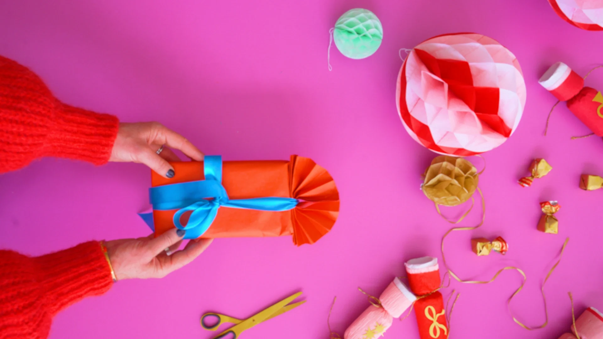 Wrapping with a difference: try this fan technique for your Christmas gifts this year