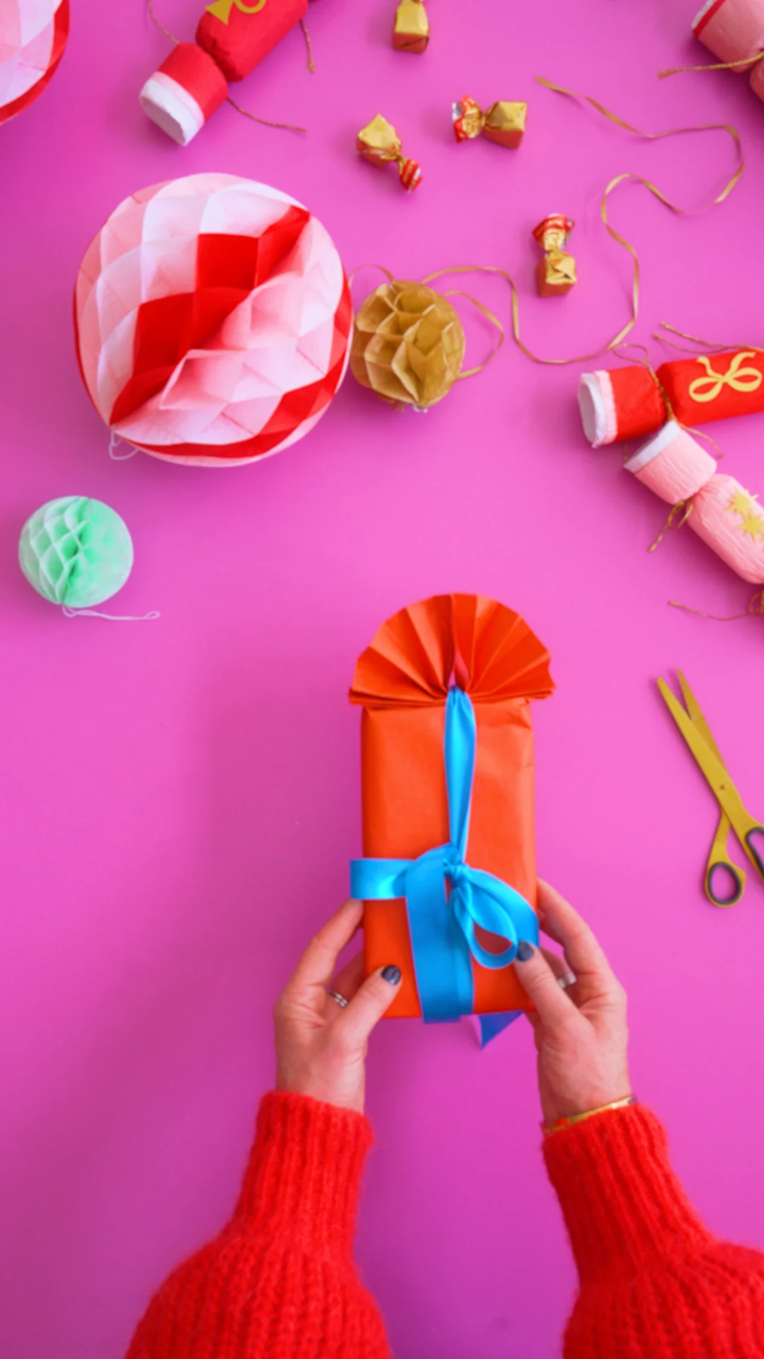 Wrapping with a difference: try this fan technique for your Christmas gifts this year