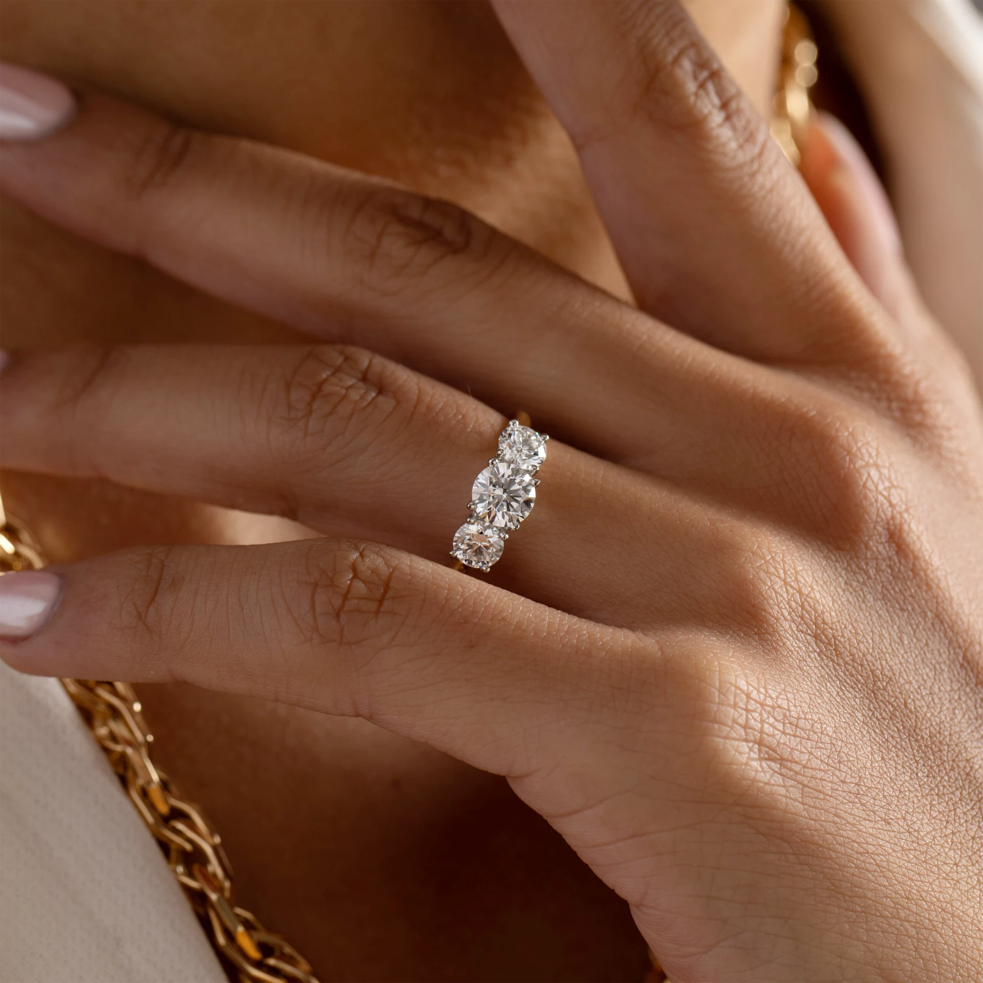 Bayberry 2ct Round 3-Stone Lab Diamond Set in Platinum, €3,500