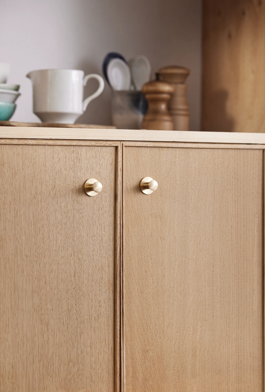 A natural wood finish in this Moebe kitchen