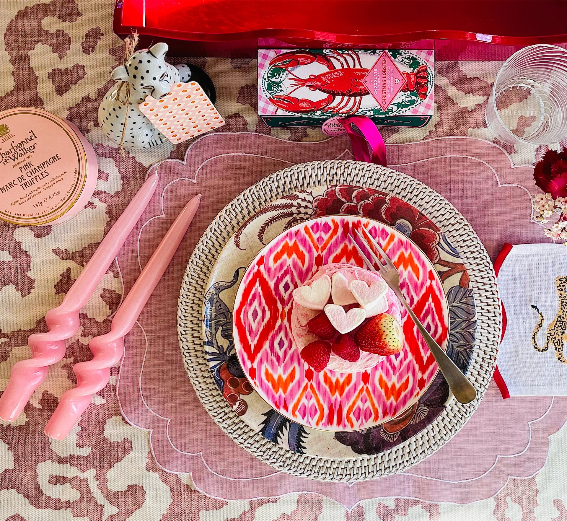 Pink Lacquered Twist Candles, €9, Hedgeroe Home