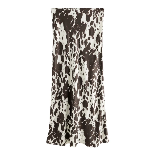 Cow Print Satin Midi Skirt, €45, Next