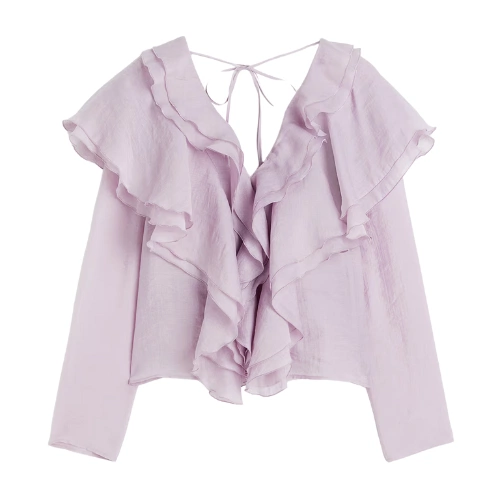 H&M Lyocell-Blend Flounced Blouse, €32.99