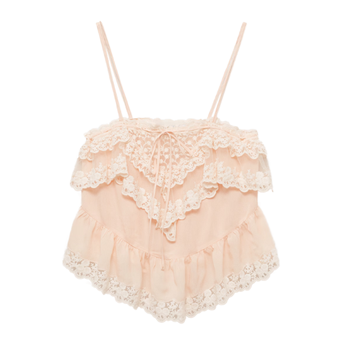 Mango Ruffle Top with Lace Detail, €59.99