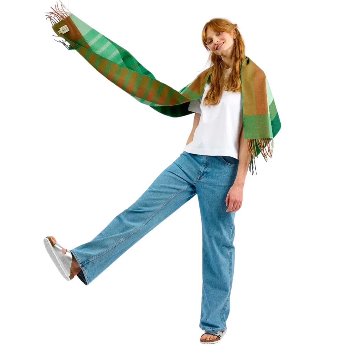 Tricolour Stripe Wide Merino Scarf, €99.95