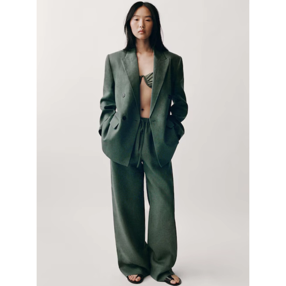 Straight Linen-Blend Trousers, €59.99