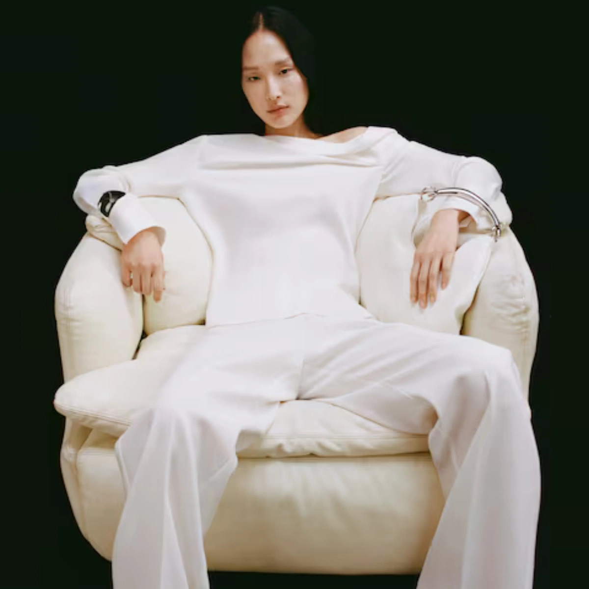 Satin Blouse with Draped Neck, €49.99