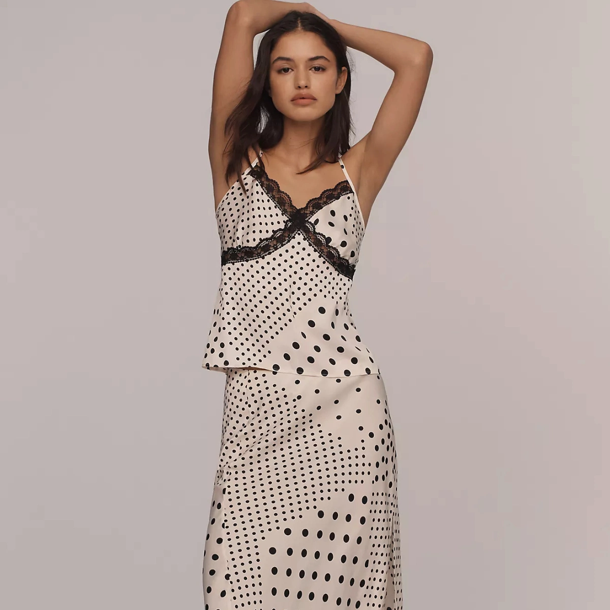 Anthropologie Polka Dot Midi Slip Skirt, €99