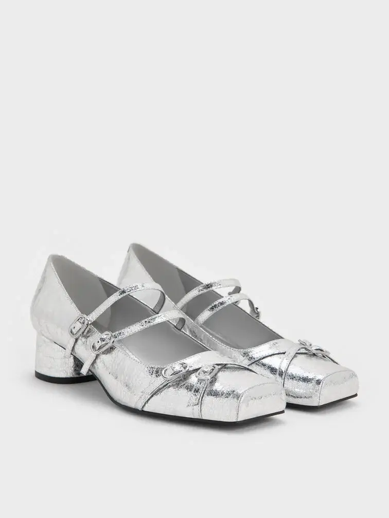 Charles & Keith crinkle effect Mary Janes, €85
