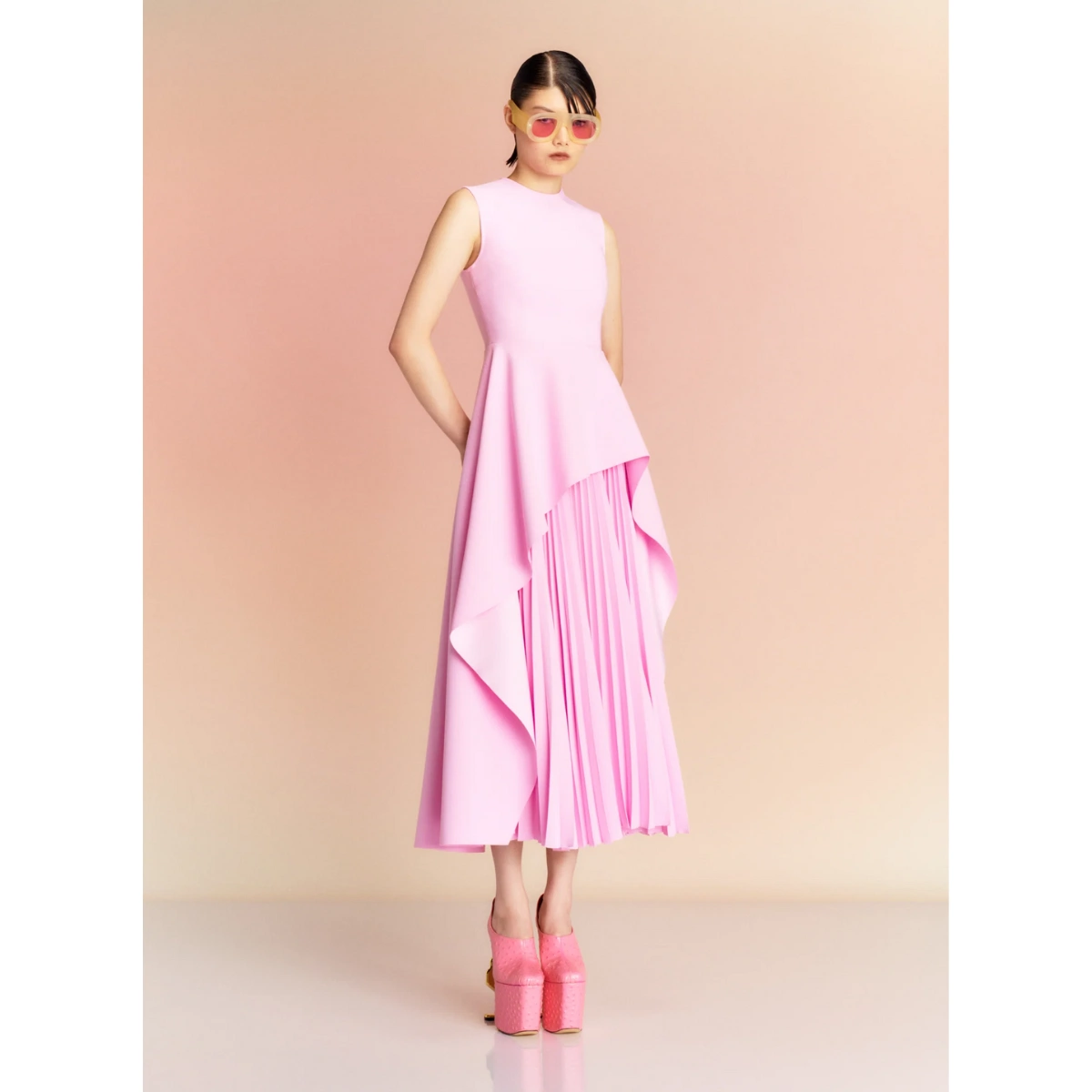 Solace London The Severny Midi Dress in Blush, €580