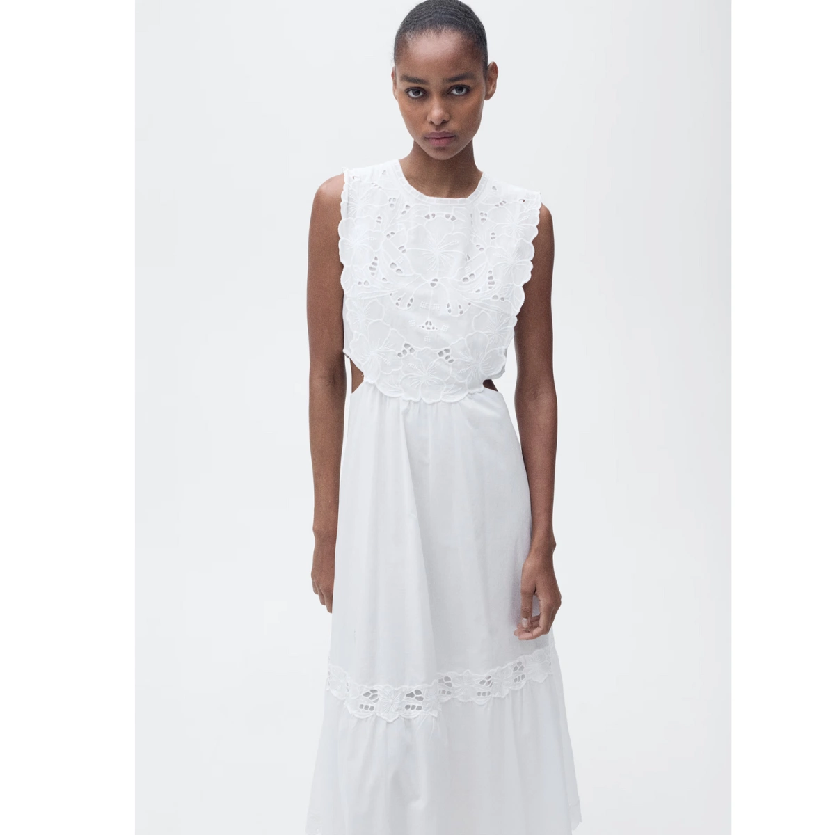 Mango Embroidered Dress With Side Slits, €79.99