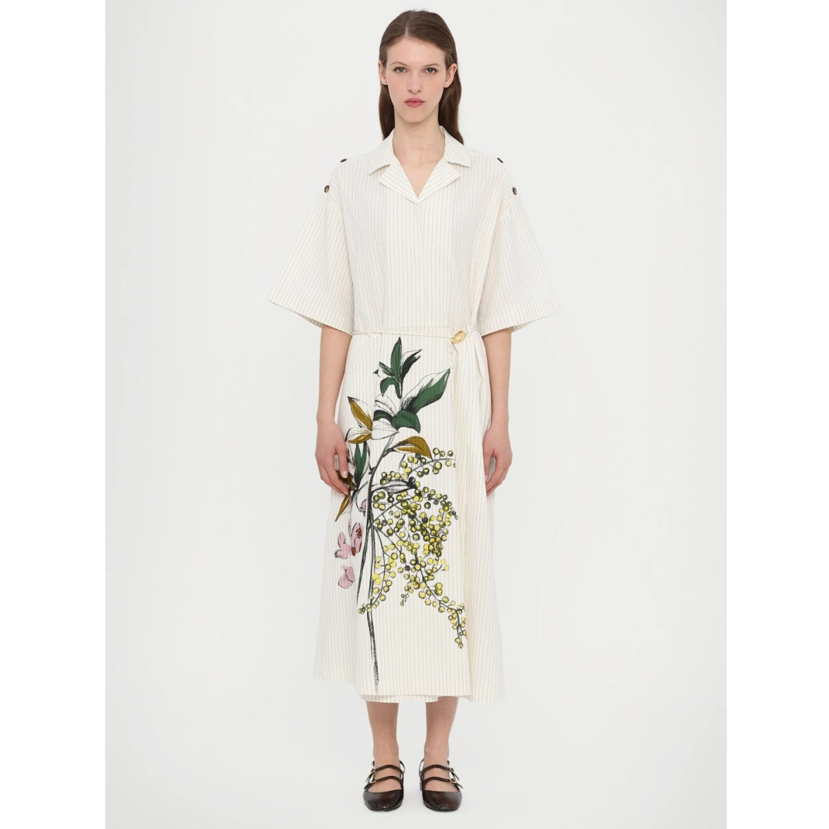 Stine Goya Crisp Stripe Workwear Midi Dress, €290