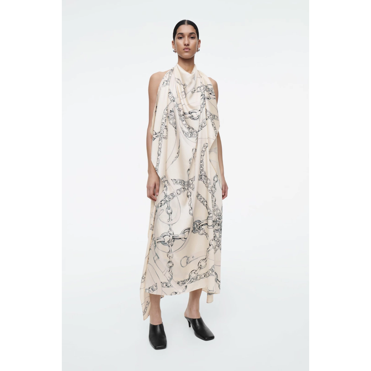 Cos Asymmetric Chain-Print Midi Dress, €195