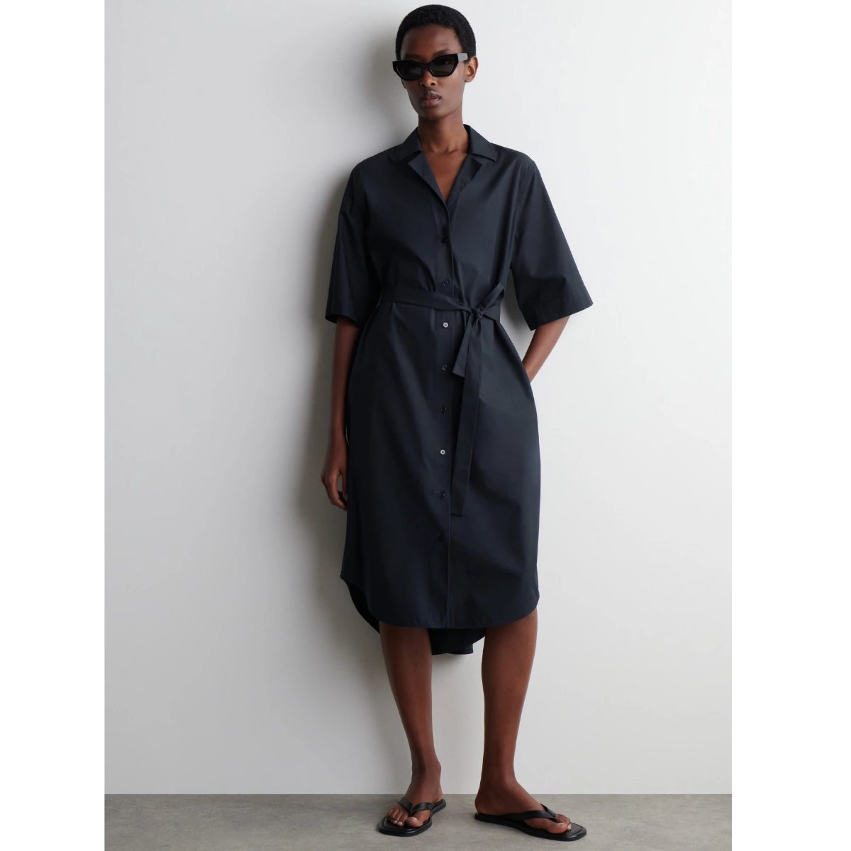 Cos Belted Short-Sleeved Midi Shirt Dress, €99