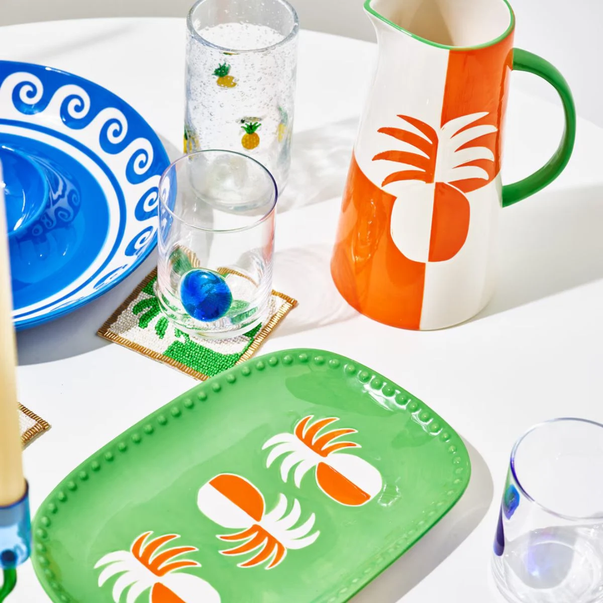 Oliver Bonas Soleil Green Ceramic Pineapple Platter, €23.50