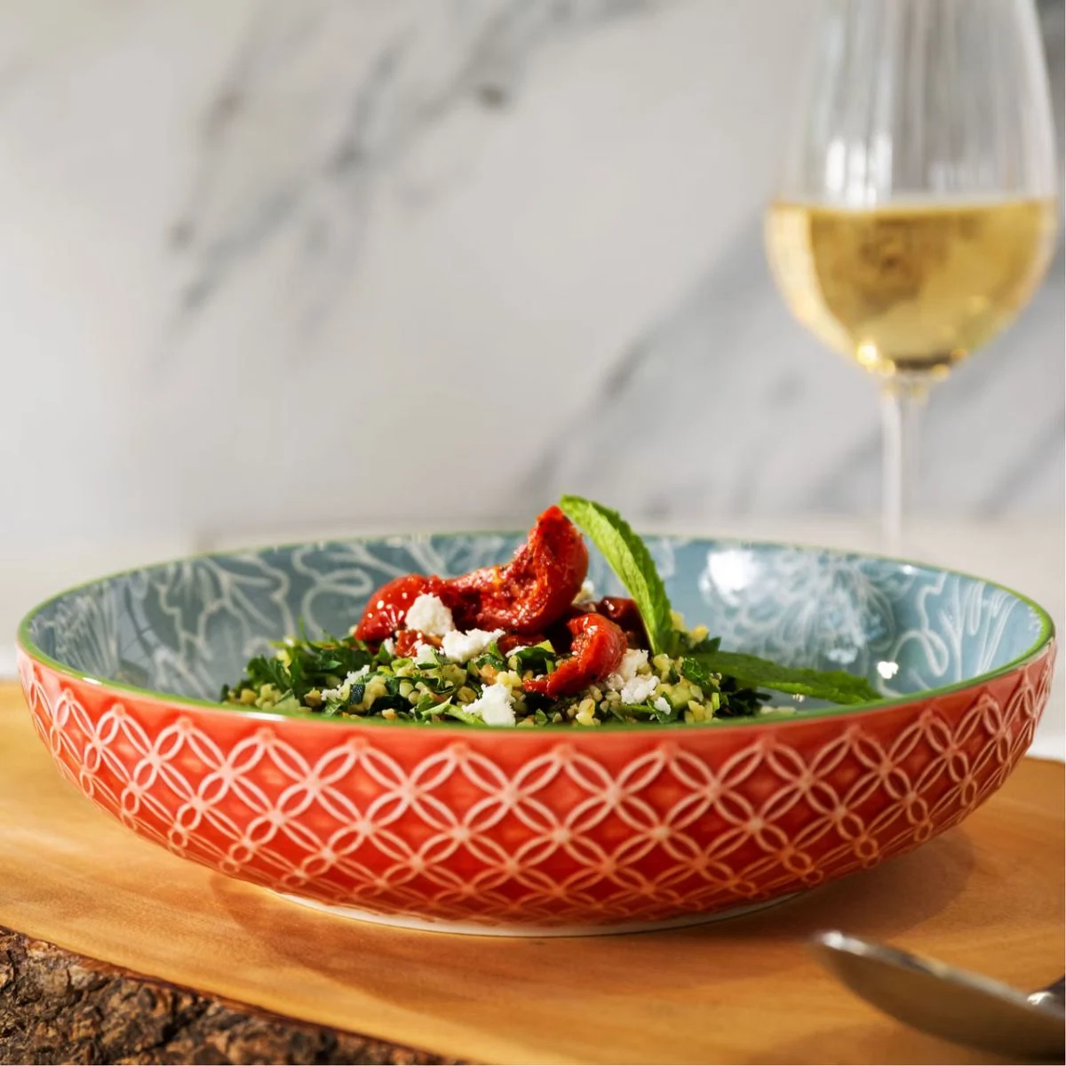 Arnotts Geometric Leaf Stoneware Bowl, €12