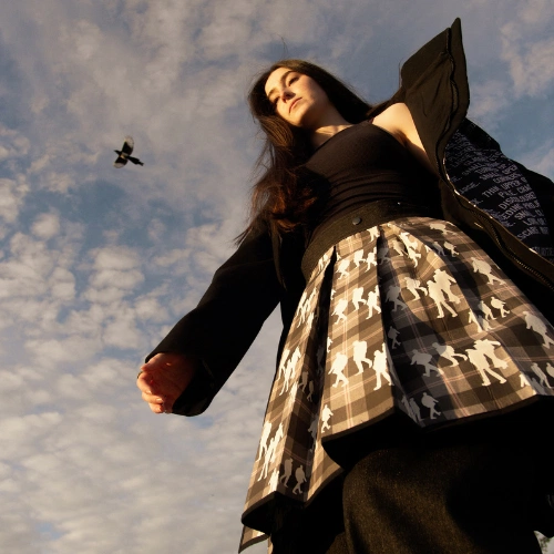 Graffiti and the police inspire a design by Betty Crichton at Griffith College.