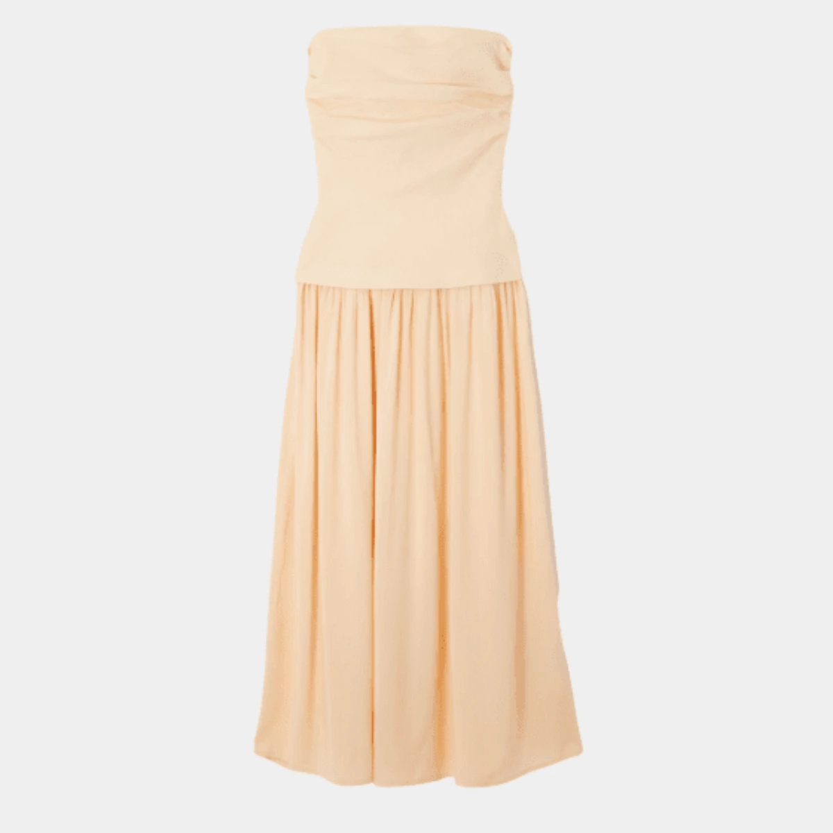 Faithfull The Brand Hedy Strapless Gathered Linen And Voile Maxi Dress, €280
